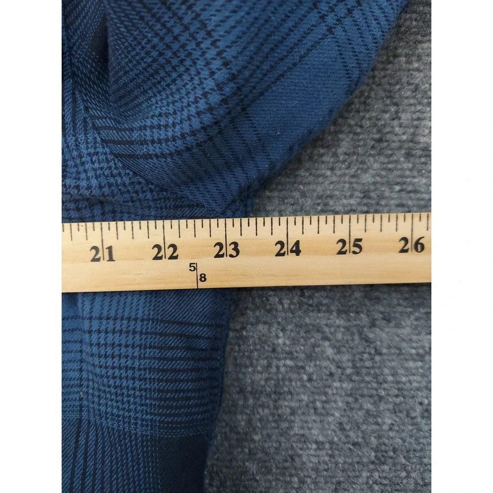 Wrangler Sherpa Lined Flannel Shirt Shacket Mens Medium Blue Plaid Button Front